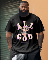 Men's Plus Size All God Angel Dove Two-piece Set